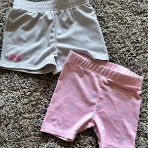 Nike Pink biker Shorts & grey Dri-fit under armor shorts - set